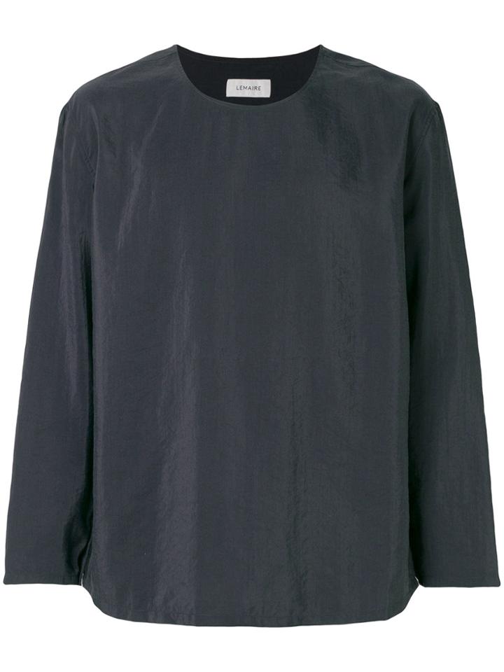 Lemaire Collarless Fasten-free Shirt - Grey