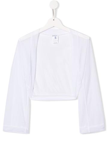 Piccola Ludo Teen Mesh Bolero Jacket - White