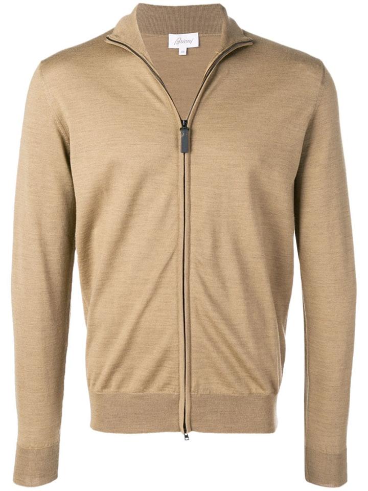 Brioni Zipped Cardigan - Brown
