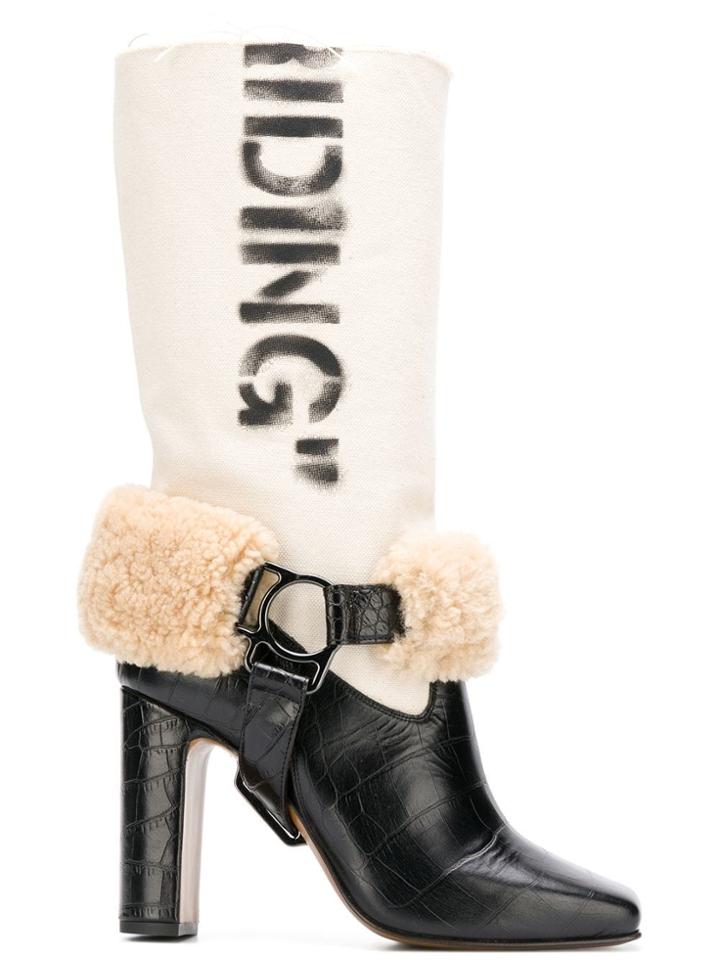 Off-white 'riding' Mid-calf Boots - Black