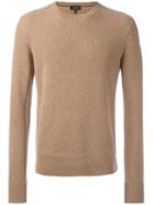 Rag & Bone Round Neck Ribbed Jumper, Men's, Size: Large, Nude/neutrals, Cashmere