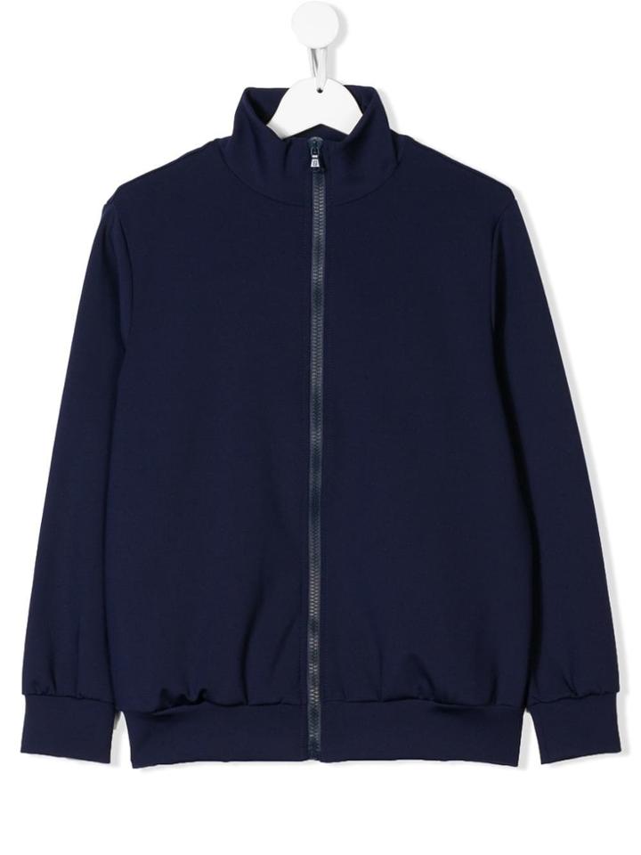Fendi Kids Teen Logo Zipped Sweatshirt - Blue