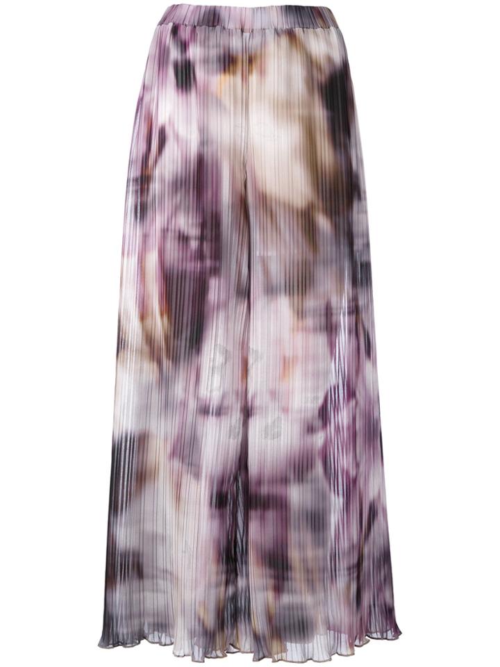 Ermanno Gallamini Printed Palazzo Pants - Pink & Purple