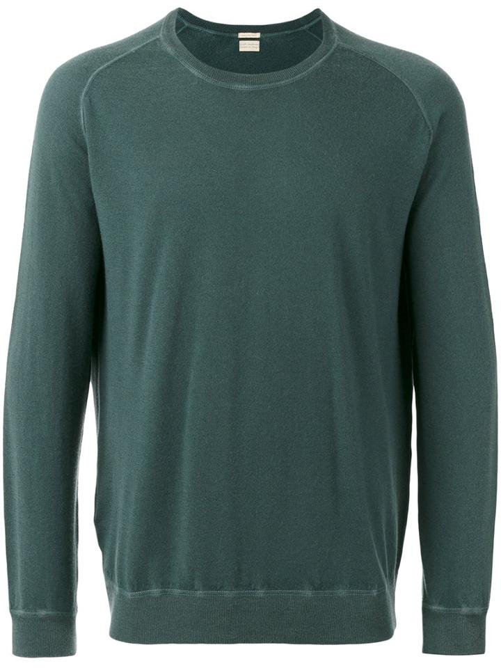 Ribbed Trim Sweatshirt - Men - Cashmere - Xl, Blue, Cashmere, Massimo Alba