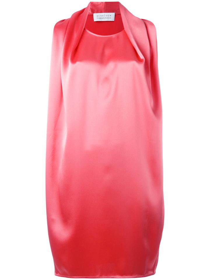 Gianluca Capannolo - Draped Sleeveless Dress - Women - Polyester/triacetate - 46, Women's, Pink/purple, Polyester/triacetate