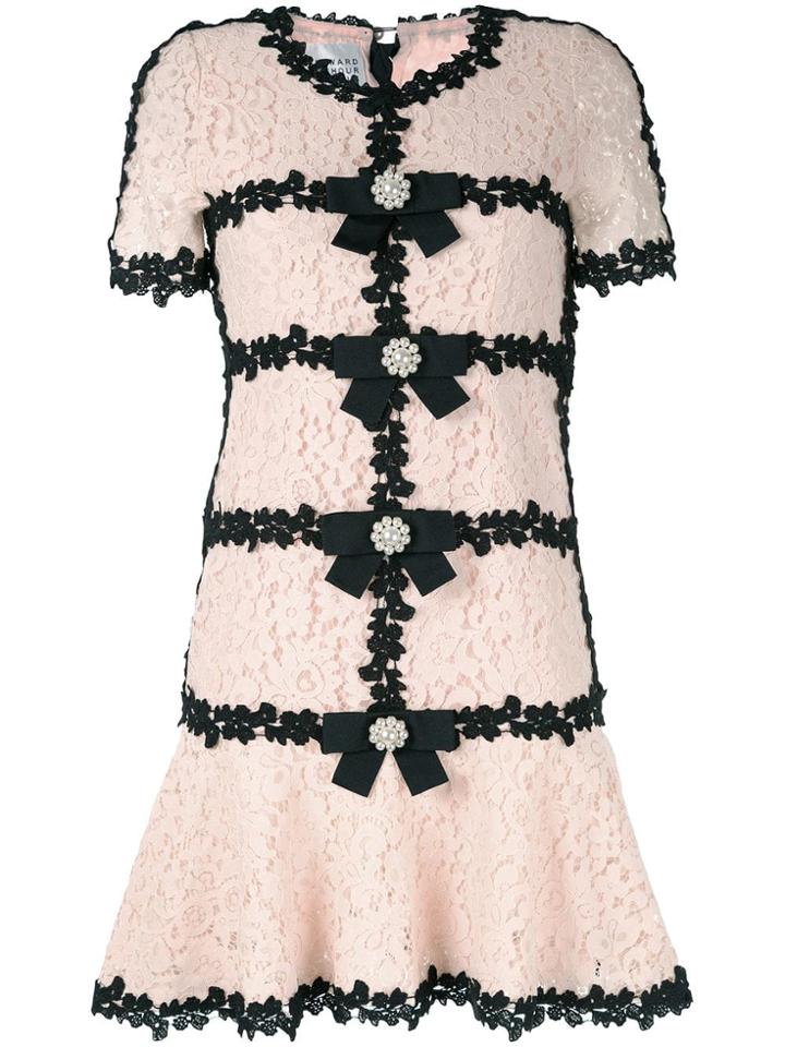 Edward Achour Paris Fitted Lace Dress - Pink