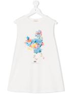 Elisabetta Franchi La Mia Bambina Rooster Print Top - White