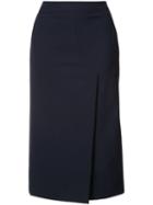 Jason Wu Front Slit Midi Skirt, Women's, Size: 4, Blue, Wool