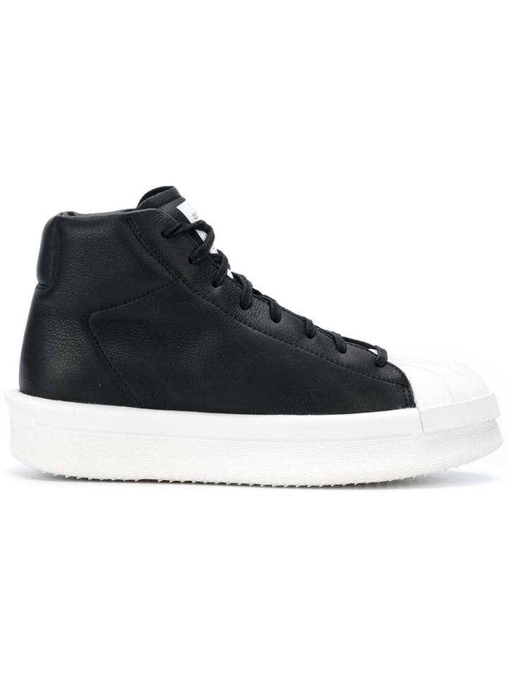 Adidas By Rick Owens Lace-up Platform Hi Tops - Black