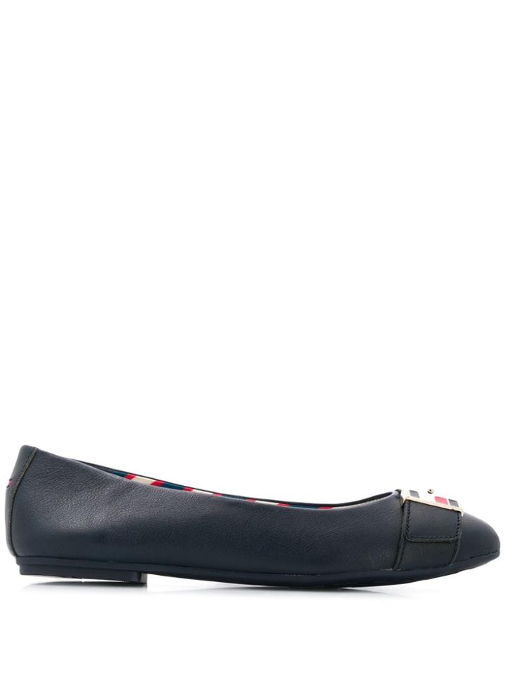 Tommy Hilfiger Strap Detail Ballerina Shoes - Blue