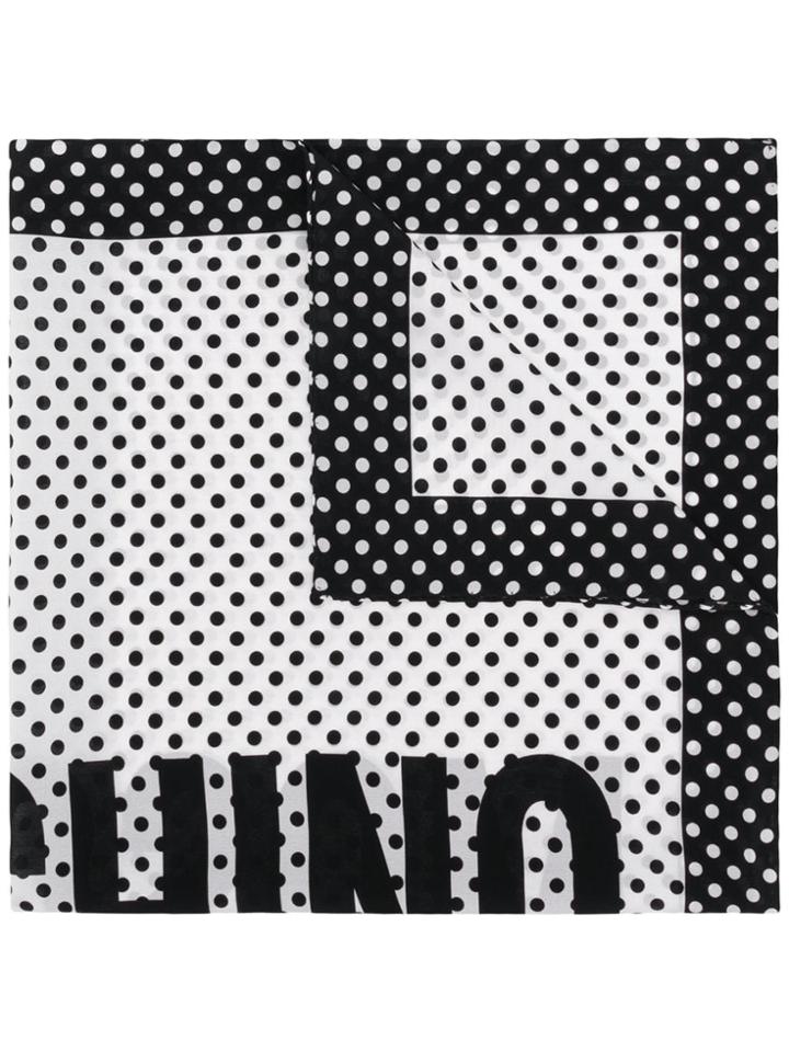 Moschino Polka Dot Logo Scarf - White
