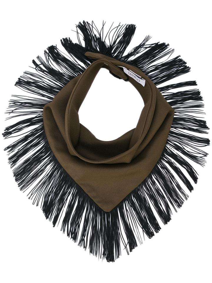 Nomia Bandana Fringed Scarf - Green