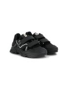 Cesare Paciotti Kids Teen Touch Strap Sneakers - Black