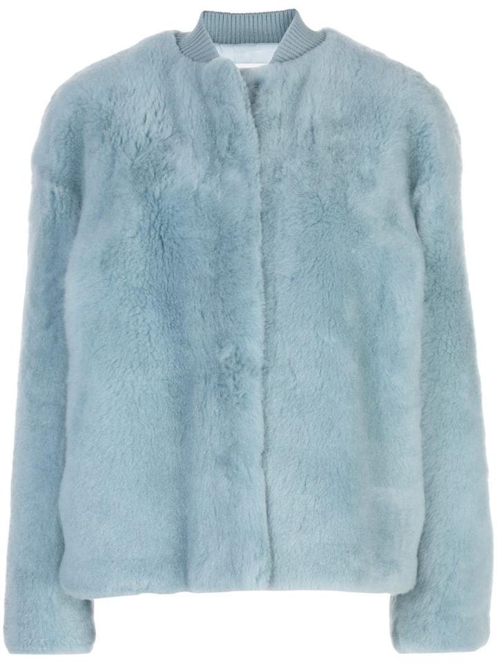 Jil Sander Shearling Bomber Jacket - Blue