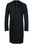 Takahiromiyashita The Soloist Collarless Wrap Coat - Black