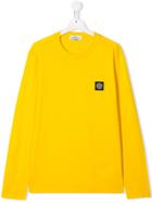 Stone Island Junior Teen Logo Patch Long-sleeved T-shirt - Yellow