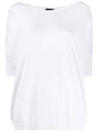Fay Boat Neck Knitted Top - White