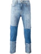 Love Moschino Patchwork Slim Fit Jeans, Men's, Size: 30, Blue, Cotton/spandex/elastane