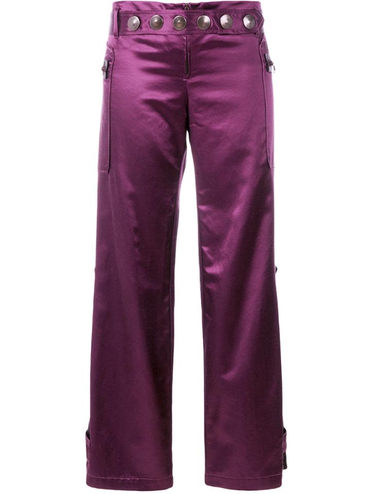 Romeo Gigli Vintage Wide-legged Cropped Trousers - Pink & Purple