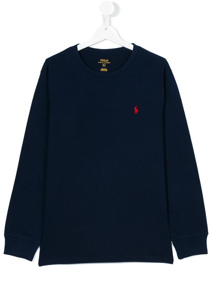 Ralph Lauren Kids - Logo Sweatshirt - Kids - Cotton - 14 Yrs, Blue