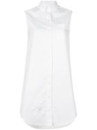 Thom Browne Elongated Sleeveless Button-down Shirt - White