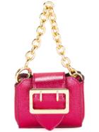Burberry Micro Buckle Tote, Women's, Pink/purple, Calf Leather/polyester