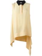 Marni Draped Sleeveless Blouse, Women's, Size: 40, Yellow/orange, Viscose/acetate