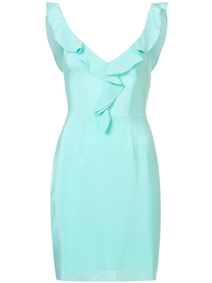 Amanda Uprichard Cascading Ruffle Front Dress - Green
