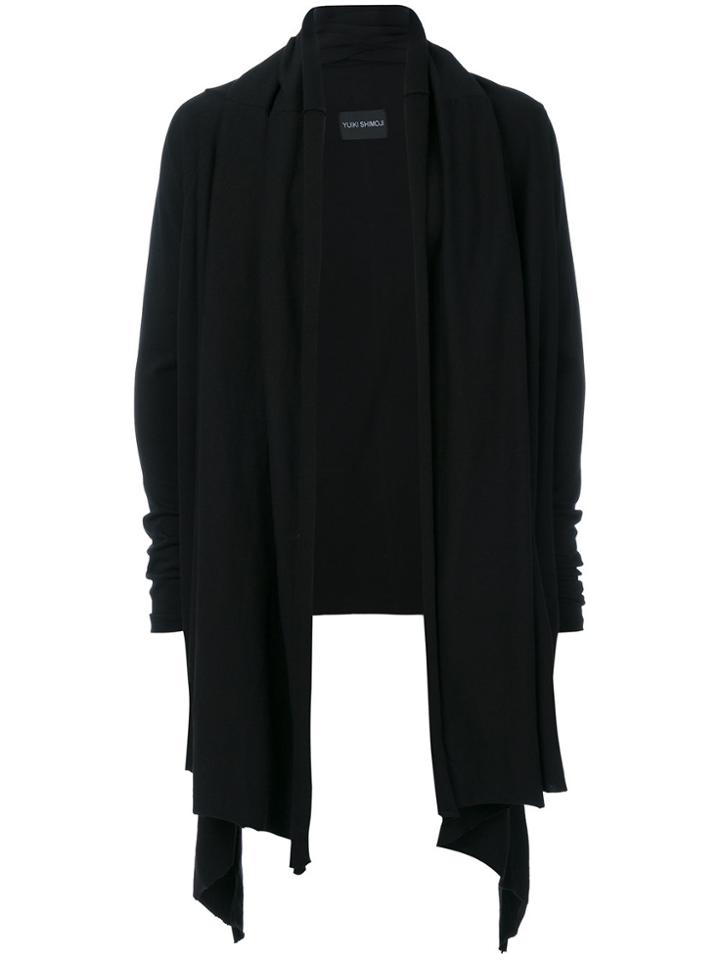 Yuiki Shimoji Draped Neck Wrap Cardigan - Black