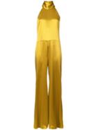 Galvan - Wide Leg Jumpsuit - Women - Silk - 40, Yellow/orange, Silk
