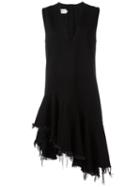Marques'almeida Asymmetric Deep-v Dress, Women's, Size: Small, Black, Cotton