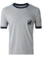 Moncler Gamme Bleu Logo Patch T-shirt, Men's, Size: L, Grey, Cotton/polyester/spandex/elastane