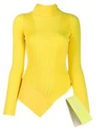 Off-white Asymmetric Knitted Top - Yellow
