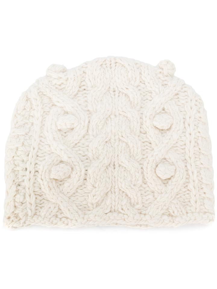 Pringle Of Scotland Bubble Stitch Beanie - Nude & Neutrals