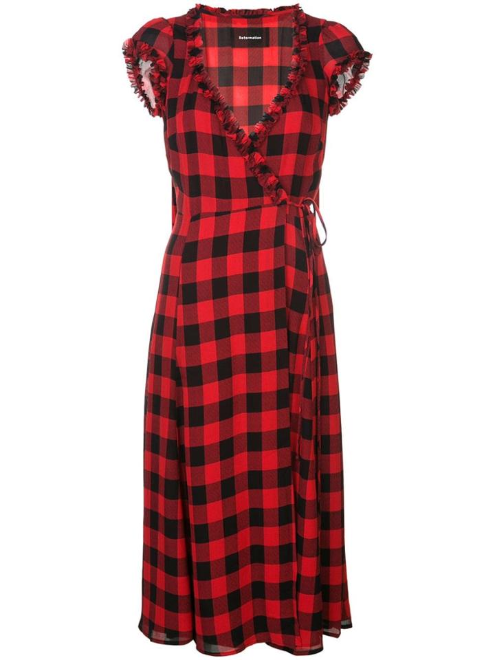 Reformation Gwenyth Midi Dress - Red