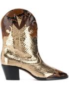 Paris Texas Texas Snakeskin-effect Boots - Gold
