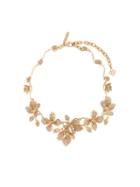 Oscar De La Renta Flower Necklace, Women's, Metallic