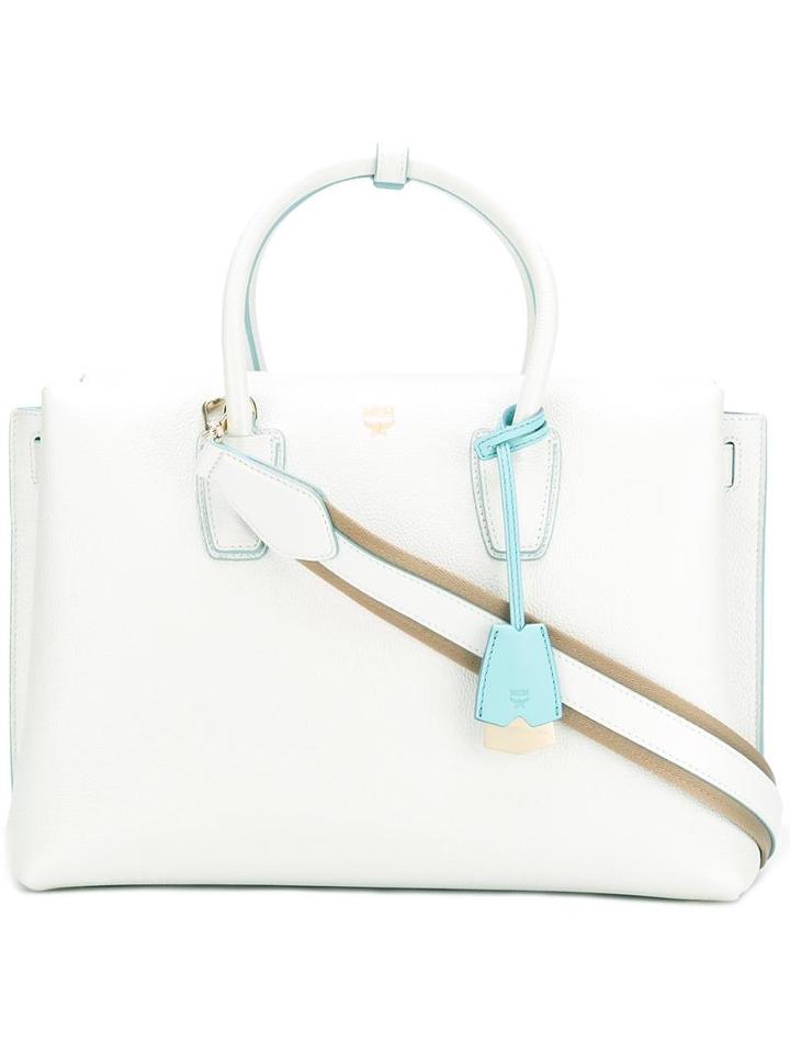 Mcm Milla Tote, Adult Unisex, White, Polyurethane