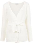 Egrey Drawstring Tricot Coat - White