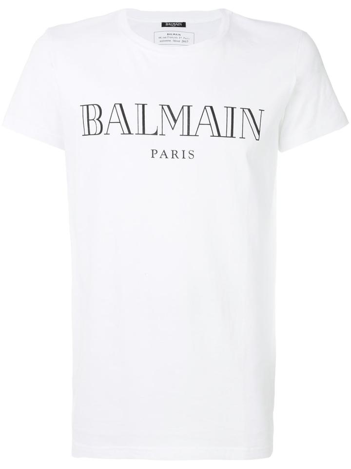 Balmain - Logo T-shirt - Men - Cotton - M, White, Cotton