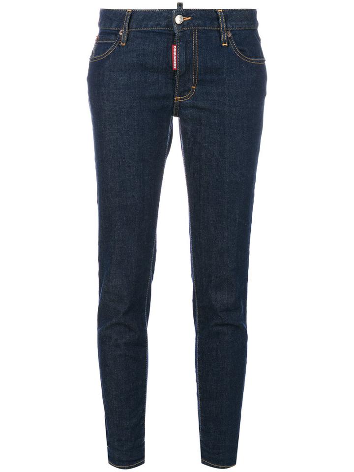 Dsquared2 - Medium-waisted Twiggy Jeans - Women - Cotton/calf Leather/polyester/spandex/elastane - 42, Black, Cotton/calf Leather/polyester/spandex/elastane