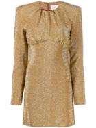 Sara Battaglia Structured Shoulders Dress - Gold