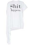 Christopher Kane Asymmetrical 'shit Happens' T-shirt - White
