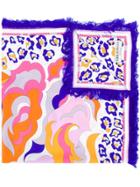 Emilio Pucci Abstract Floral Print Scarf - Pink & Purple