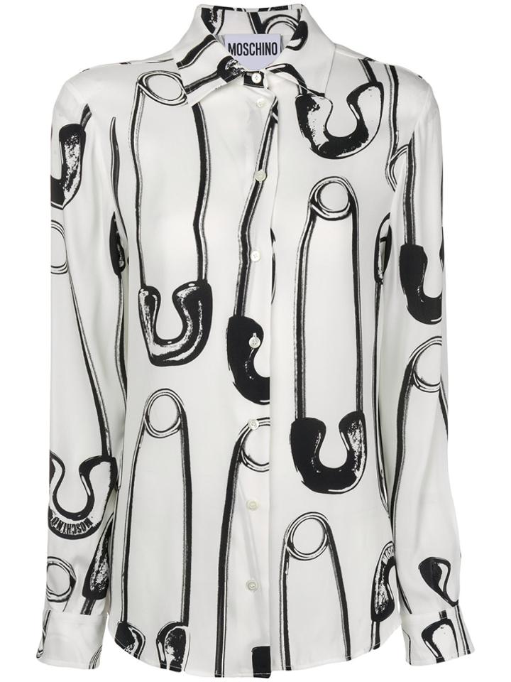 Moschino Safety Pin Print Shirt - White