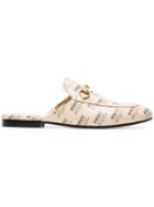 Gucci Princetown Invite Print Leather Loafers - Nude & Neutrals