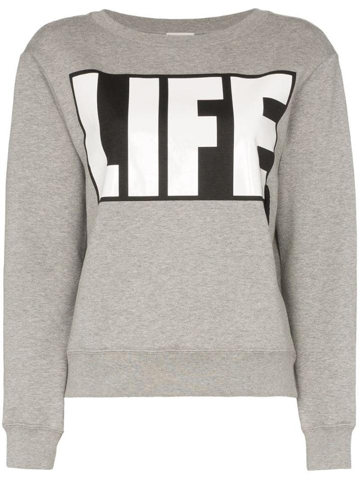 Moncler Slogan Printed Jumper - Grey
