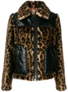 Nº21 Leopard Print Paneled Jacket - Brown