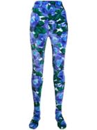 Richard Quinn Watercolour Print Leggings - Blue