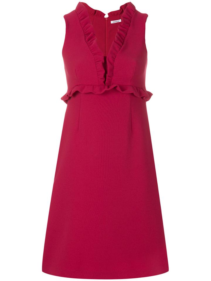 P.a.r.o.s.h. V-neck Ruffle Dress - Pink & Purple